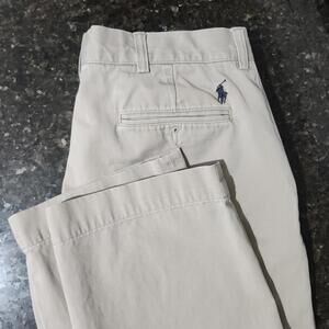 Polo Ralph Lauren Chino Preston Pants 35x32 Flat Front Classic Preppy Casual